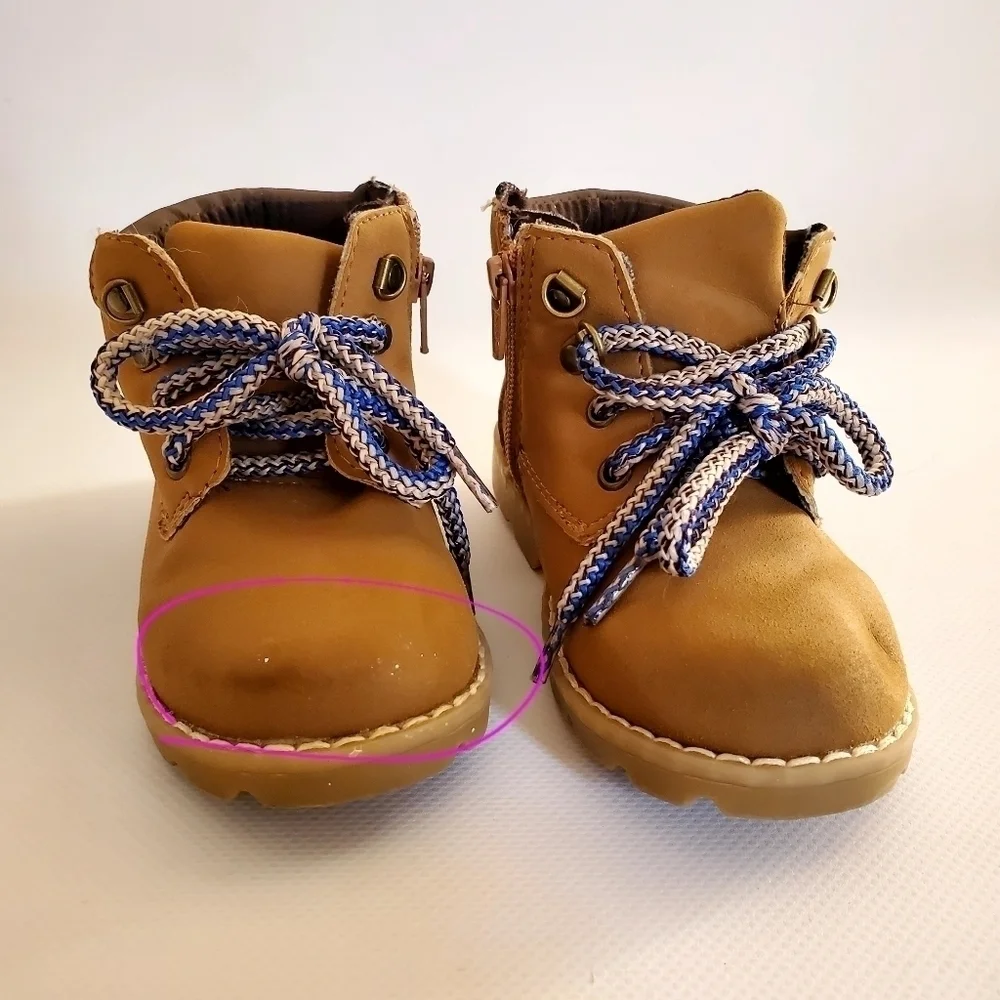 Gymboree Boys Casual Tie Boots Tan Lace Up Shoes Size 7